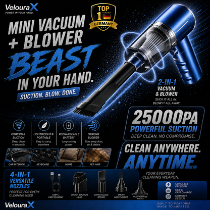 VelouraX™ Little Monster Pro - All In One Cordless Vacuum