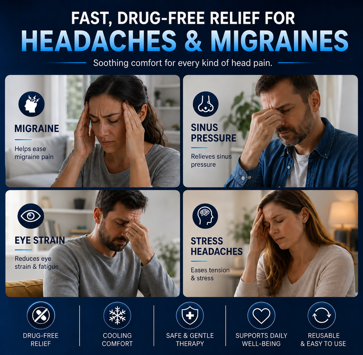 Migraine Relief Cap | Instant Cooling Comfort in Minutes