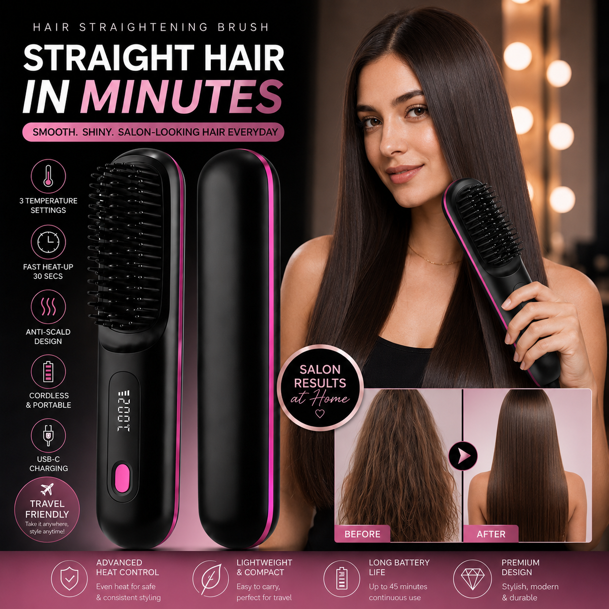 VelouraX™ OnePass Professional Salon Hair Straightener