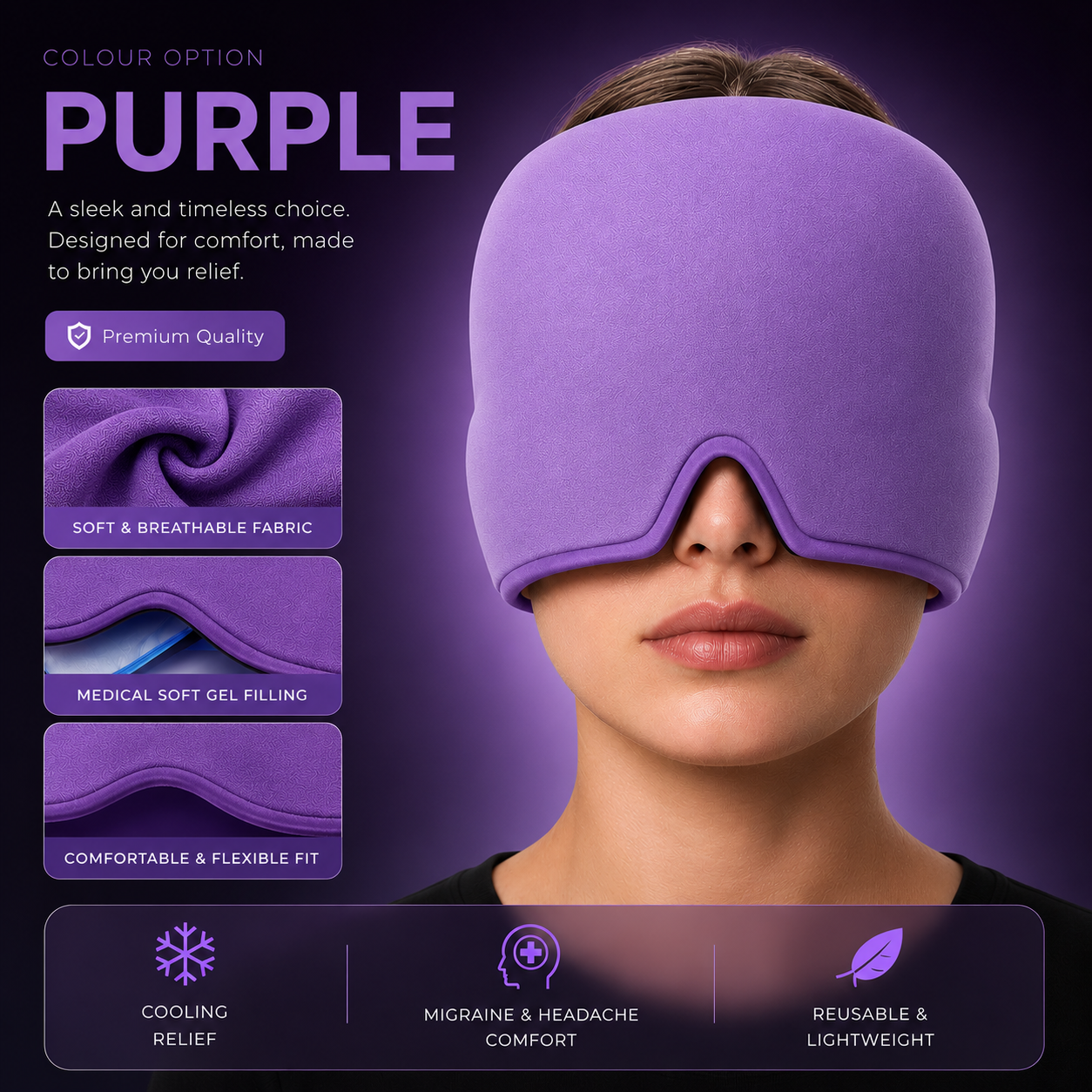 Migraine Relief Cap | Instant Cooling Comfort in Minutes