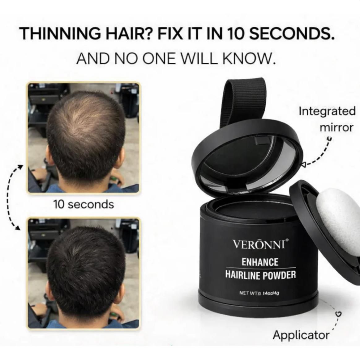 Veronni Professional Hairline - Instantly Fills Bald Spots in Second